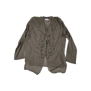 Abs USA Bergdorf Goodman Ruffle Neck Women's Size Medium‎ Rayon Blouse Top